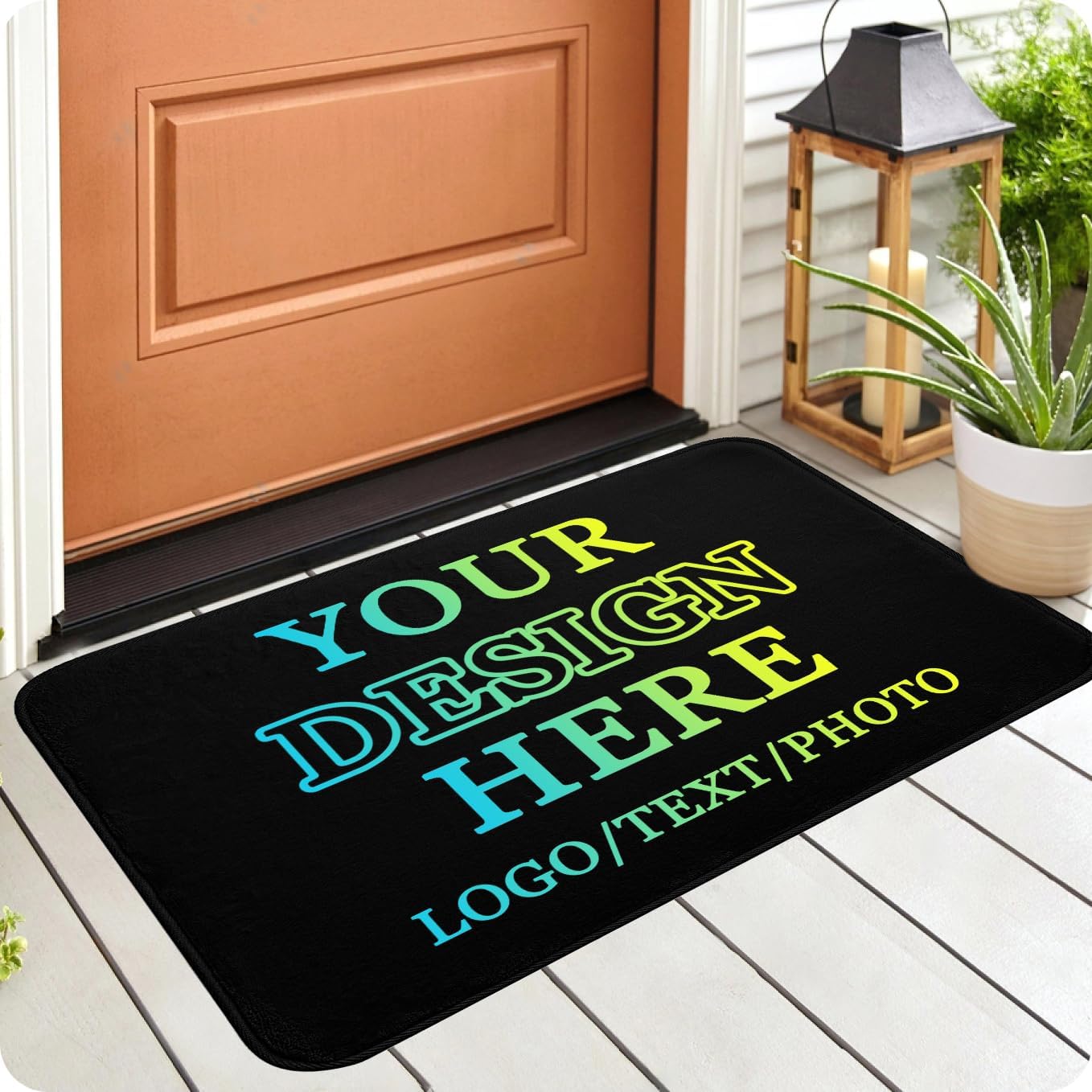 Custom Rug Personalized Decor Door Mat Add Your Photo Text Logo Name Customized Non-Slip Area Floor Carpet Home Decoration for Bedroom Bathroom Living Room Entryway Patio Office 20 x 32 inches