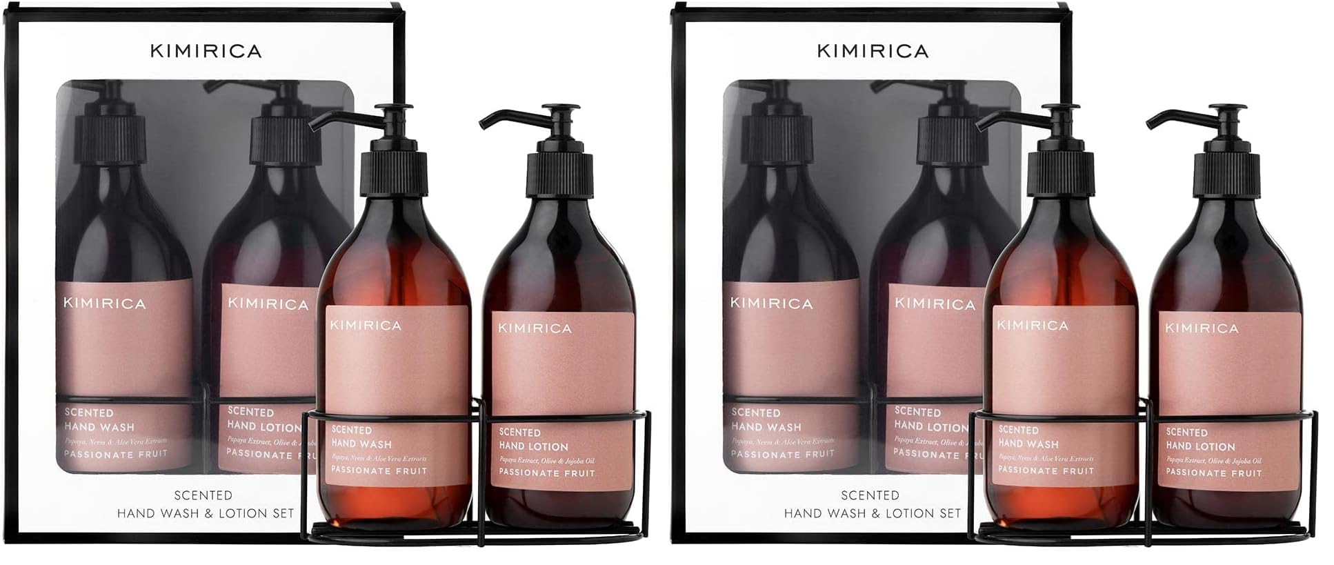 Kimirica Passionate Fruit Gift Set Hand Wash & Winter Hand Lotion Duo Caddy Set 100% Vegan & Paraben Free | Long Lasting fragrance | Luxury Gift set | Premium Gift hamper (300mlx2) (Pack of 2)-image-29