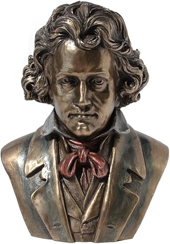 Veronese Design Ludwig Van Beethoven - Figura realista de resina fundida en frío con acabado de bronce envejecido