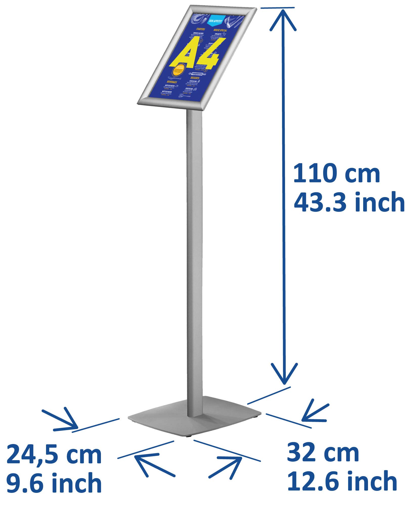 Europel Soporte magnético para carteles A4, ideal para publicidad, ofertas, informaciones o avisos con construcción de aluminio anodizado y cubierta antirreflejos