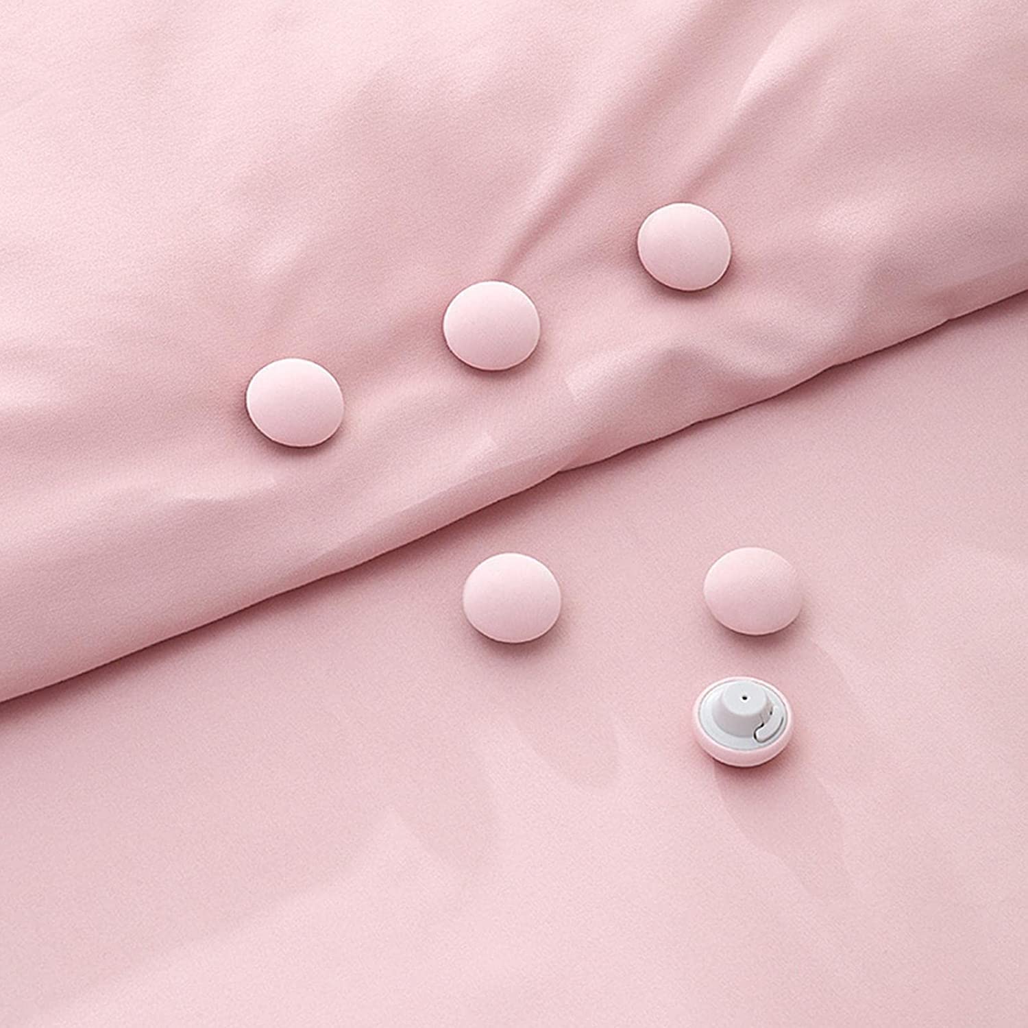 HENIJ® Duvet Clips, Antislip Lightweight Quilt Fixator Set, Fasteners for Cushions, Curtains, Socks (Pack of 16, Pink)