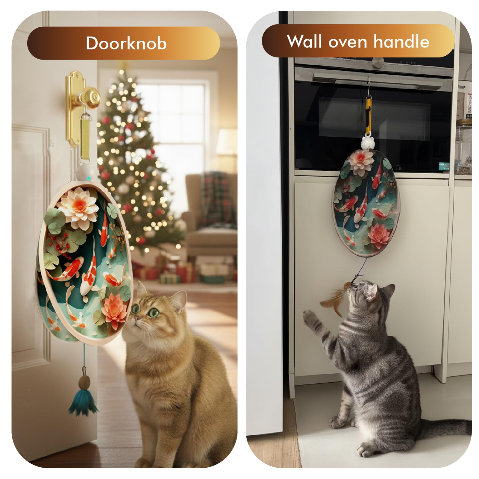 OtterVerz 11 Juguetes interactivos para gatos de interior, juguete de plumas colgante automático oculto para gatos, juguetes de enriquecimiento recargables activados por movimiento para gatos adultos