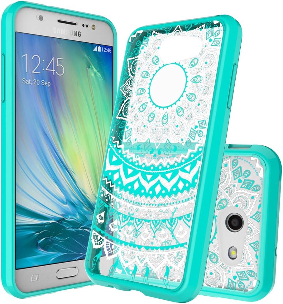 Galaxy J3 Emerge Case,J3 Eclipse/J3 2017/J3 Prime/J3 Mission/Luna Pro/Sol 2/Express Prime 2 Case Clear ,Anoke Slim Fit Phone Cases Cover with Screen Protector for Women Girls Samsung J3 Emerge CH Mint
