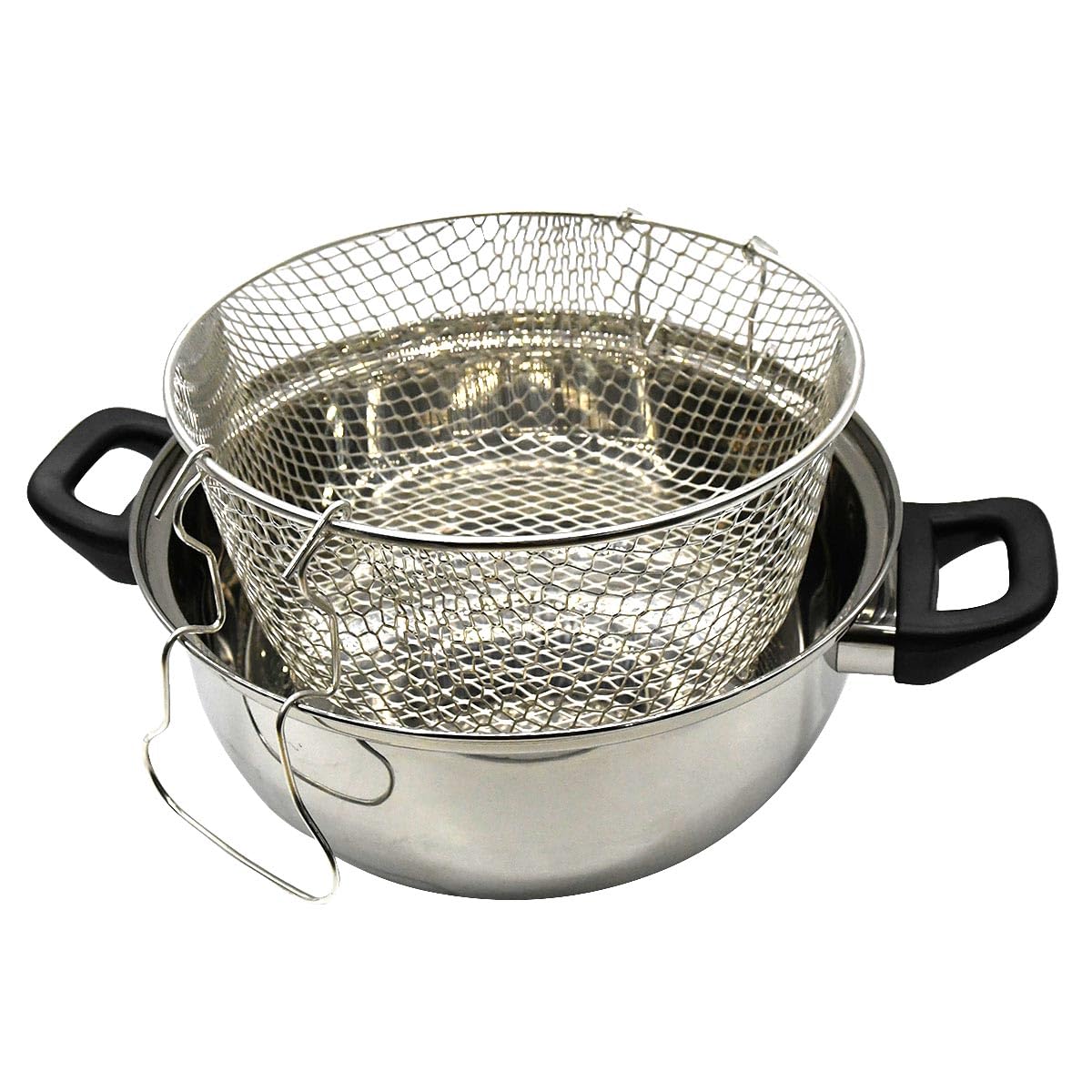 Baumalu - Friggitrice in acciaio inox 26 cm con coperchio in vetro pulsante bachelia - tutti i fornelli e induzione