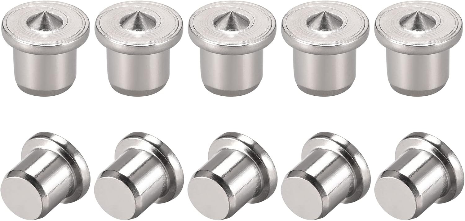uxcell 3/8 Drill Center for Dowel and Tenon Chrome Plated Steel 10mm Woodworking Doweling Centering Transfer Plugs 10 Pcs