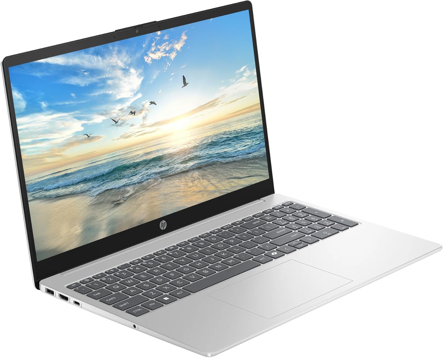 HP 15.6" Business Laptop with Microsoft Office 365, 1.1TB Storage (128GB UFS + 1TB OneDrive), 16GB RAM, Quad-Cores Intel Processor, Windows 11, PLUSERA Earphones & 8-in-1 Hub Included, Natural Silver - Image 3