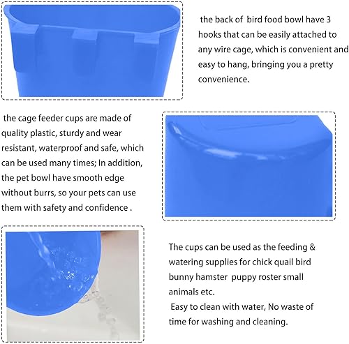 Miniatura 3 de AMZSYLV Paquete de 40 jaulas para pájaros, comederos de semillas, plato de riego para alimentación de pollo, agua para conejos, caja de alambre