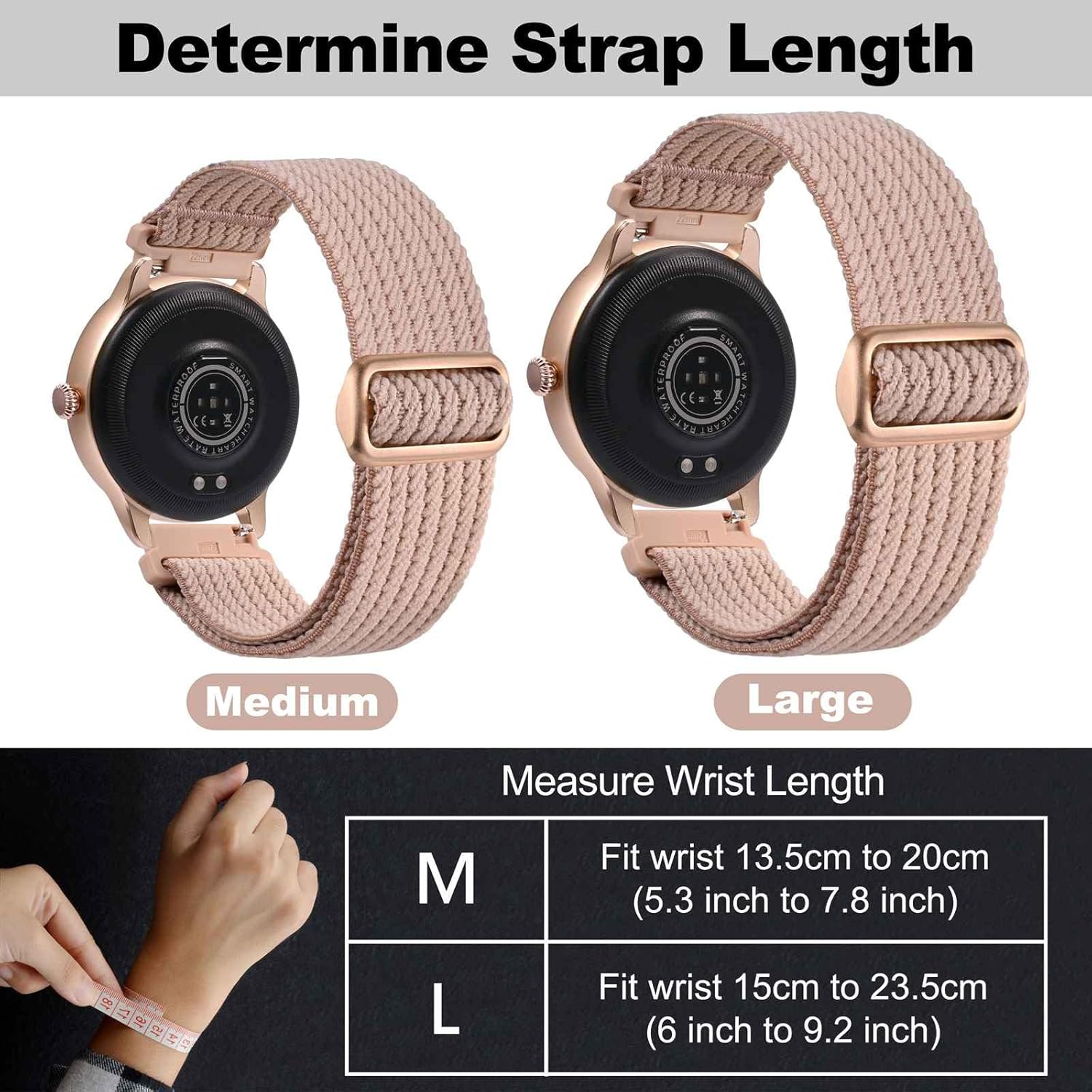 WOCCI Soft Nylon Fabric Watch Bands with Slide Buckle, Fit Small and Large Wrists, Band Width 18mm 20mm 22mm 24mm - Image 5