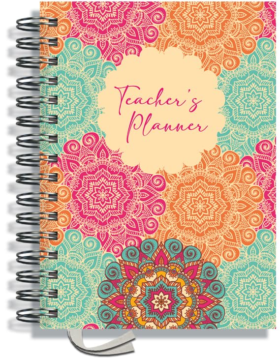 Teacher Planner 2026-2027 A5 size by Pirongs | 6 Lesson Planner for Teachers | Page a day | Undated, Hardback, Wiro-bound Teachers Planner - Mandala — image 1