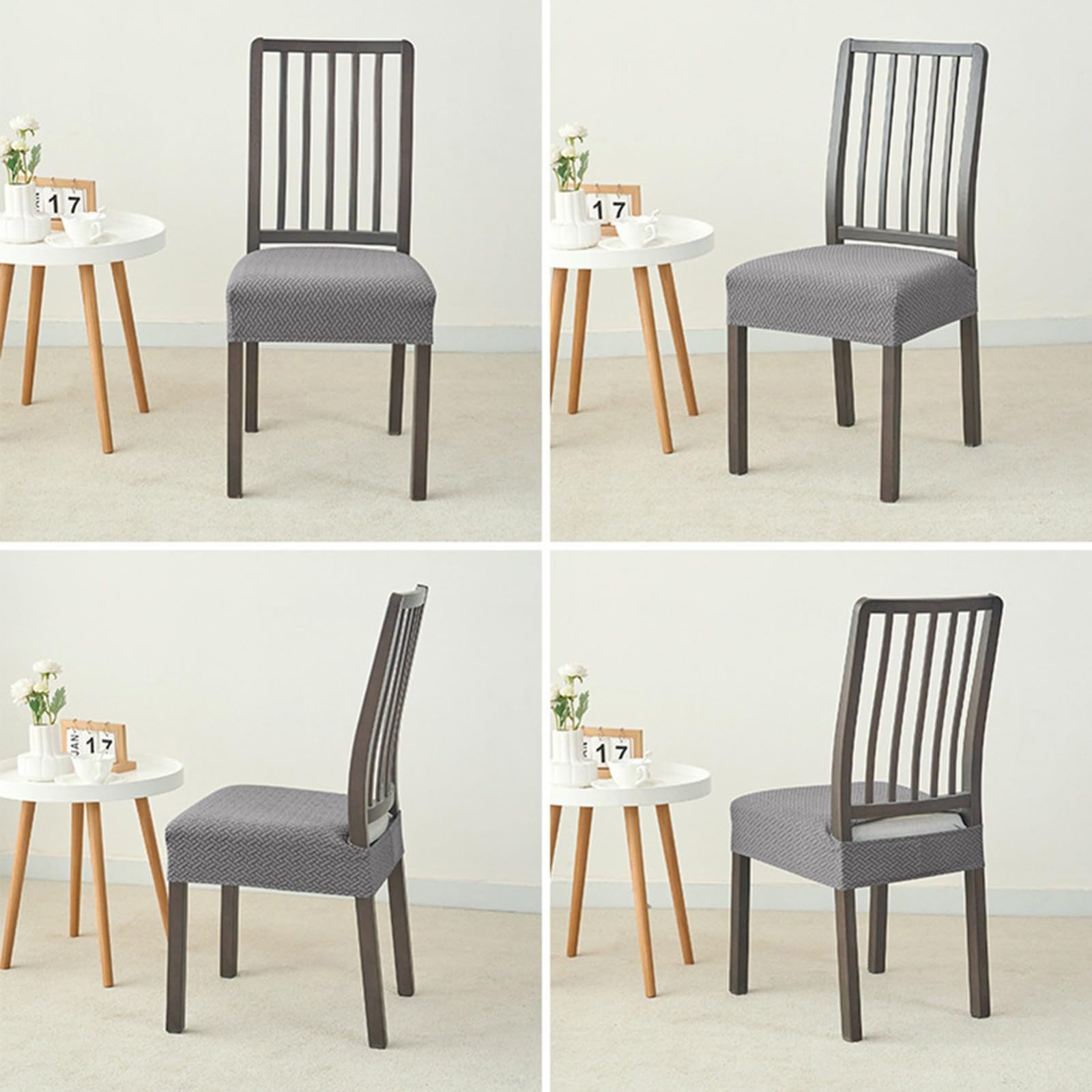 Coprisedie Sedie da Pranzo Set da 2/4/6,Elasticizzati Rimovibili Lavabili