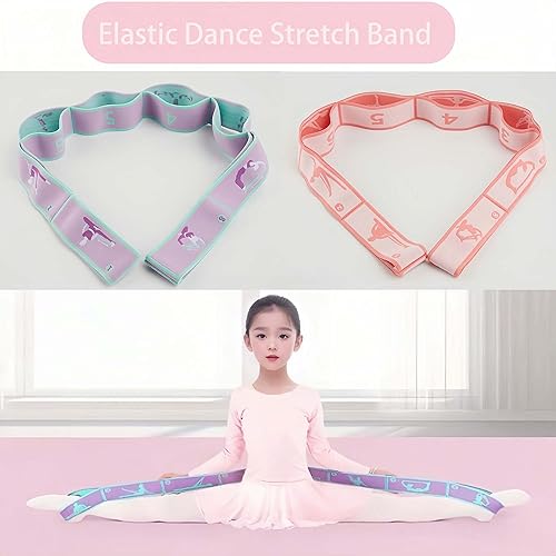 Miniatura 4 de 2 correas elásticas para niños, correas elásticas de yoga con bucles, bandas de estiramiento ajustables de múltiples bucles, bandas de ballet de