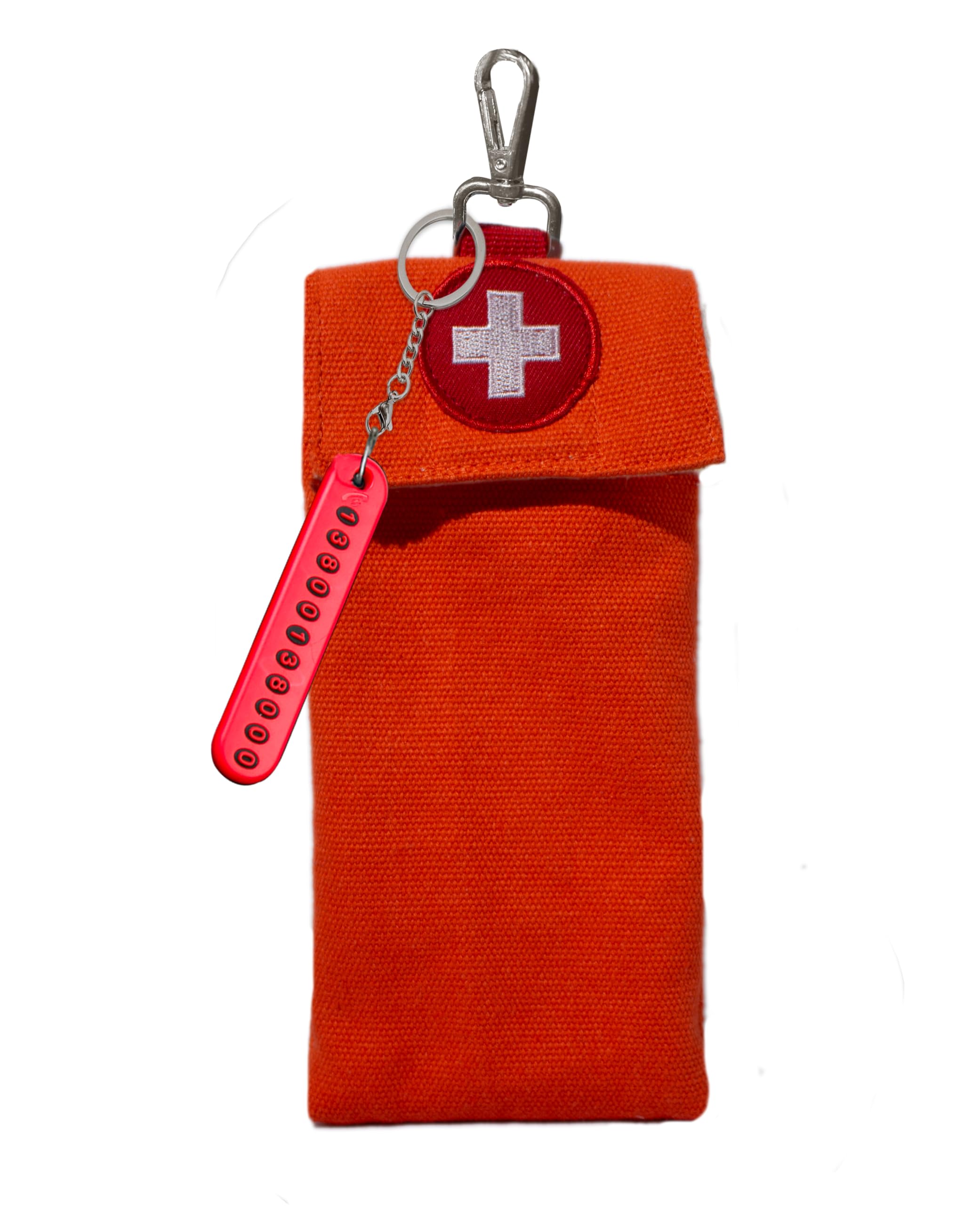 GZFQJJ 1-Piece Epipen Carrying Case, Epi Pen Carrying Case EpiPen Carrier, EpiPen Carrier Slim with Clip Epipen Holder Bag for 2 EpiPen Allergy Medical Essentials (Orange)