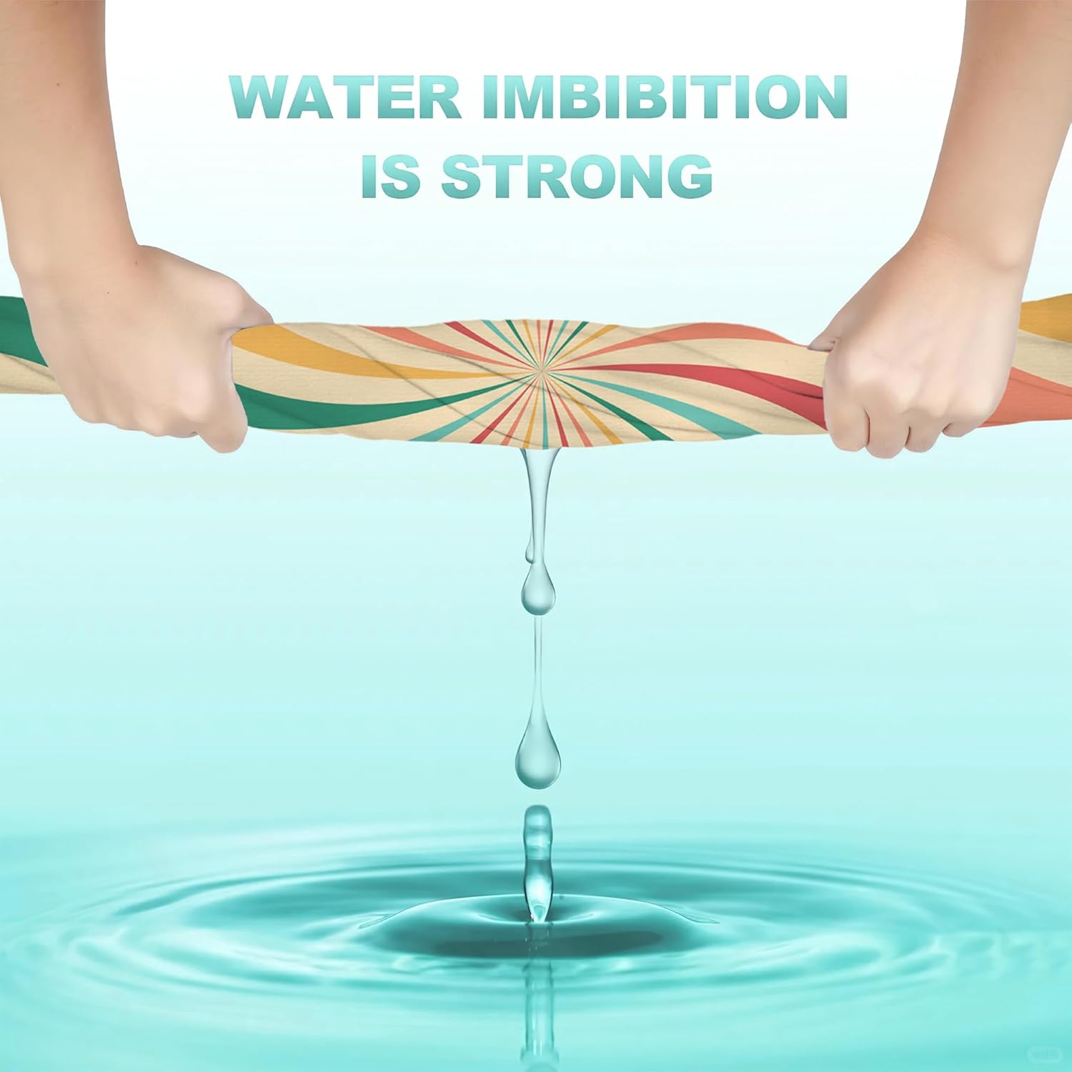 Boho Sunshine Hand Towels Set of 2,Groovy Retro Swirl Soft Fingertip Bath Towel Small Face Washcloths Decor Kitchen Towel for Hotel Spa Gym Sport 28x14in - Image 4