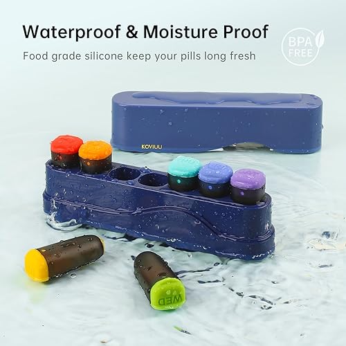 Vista 21 de Pastillero semanal 1 vez al día, pastillero desmontable 7 días, pastillero de viaje, dispensador de medicamentos una vez al día, contenedor de Negro