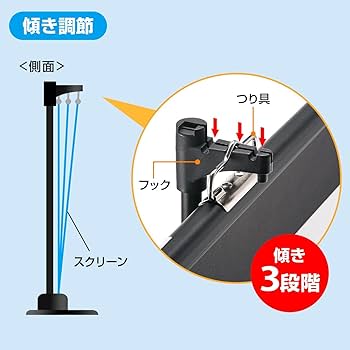 サンワ　１００インチプロジェクタースクリーン　床置き式　100-PRS009 100-PRS009 プロジェクタースクリーン(床置き式) 1台 サンワ