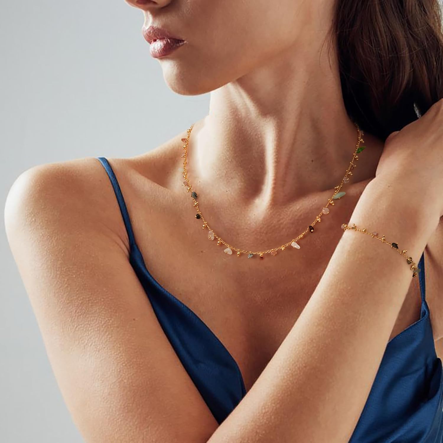 MTMY Gold Chain Bracelet for Women 14K Gold Plated Dainty Bracelets with Adjustable Chain Cute Bracelet Gold Trendy Jewelry - Image 2