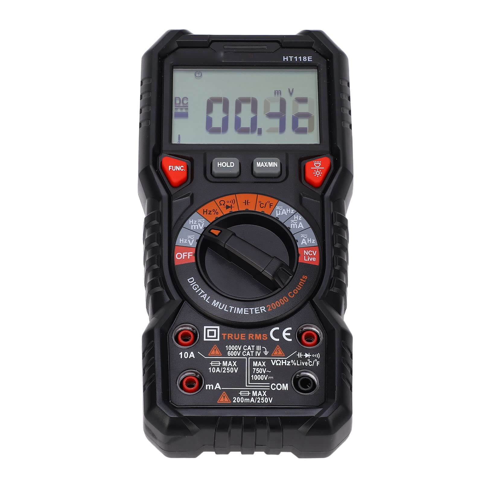 FTVOGUE Digital-Multimeter, Auto-Ranging-Spannungsprüfer, ABS, 1000 V DC, 750 V AC, 10 A, Strom-Widerstandsmessgerät für Elektronische Messungen, Heimreparatur, Heimwerker, Elektriker