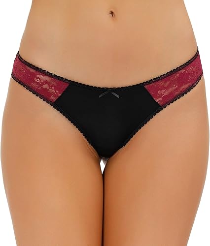 Miniatura 3 de LYYTHAVON - Juego de 7 tangas para mujer, encaje elástico, elastano y nailon