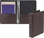 Samsill Vintage Hardback Mini 3 Ring Binder, Professional Binder Organizer, Planner, 1 Inch Capacity, Faux Leather, 5.5 x 8.5 Inch Documents, Non-Zip, Brown