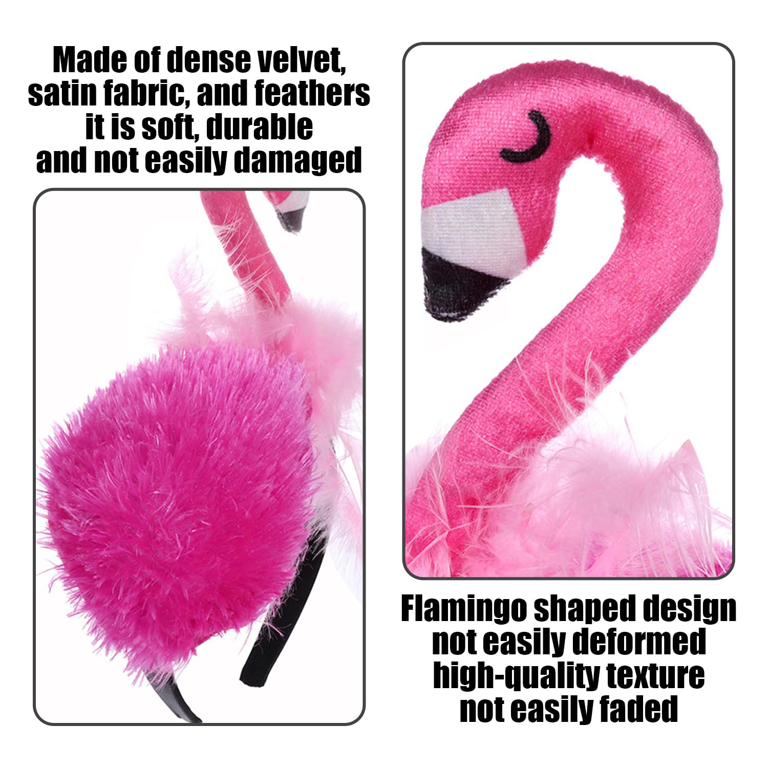 NIDHFG 1 Piece Of Flamingo Headband, 1 Pair Of Eyelashes And 1 Pair Of Earrings, Creative Cartoon Headbands, Party Dressing Supplies, Party Clothing Accessories. - Image 3