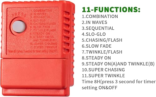 Miniatura 6 de Lazos de Navidad rojos de 32 pulgadas con luces LED, 72 luces LED para decoración de árbol de Navidad, guirnalda de lazo, 11 funciones para