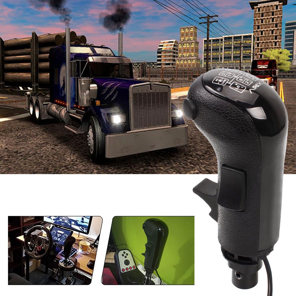 RASTP USB American Truck Simulator Shifter, Gearshift Knob for ATS & ETS2 Games Compatible with Logitech G27 G29 G920 Thrustmaster TH8A Fanatec SQ, PC Sim Racing Shifter (Style 1)