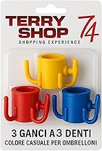 Terryshop74 3 ganci per ombrelloni estivi a 3 denti organizzazione spiaggia organizer borse colore casuale 3 pezzi Asciugamani/Cappelli/Vestiti/Fotocamera/Occhiali da Sole/Borse-Durevole