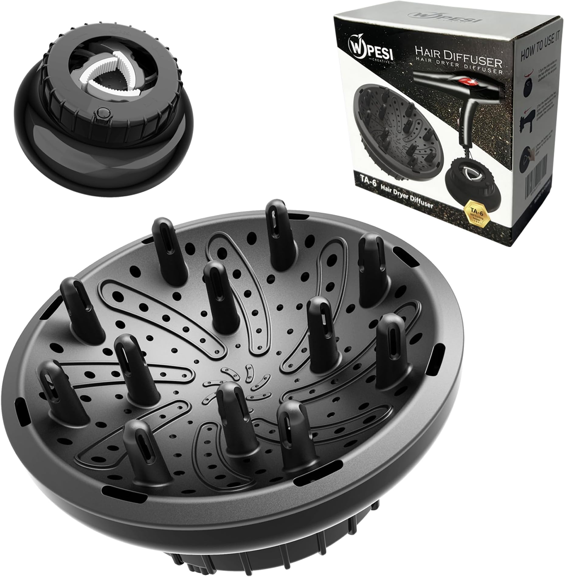 Amazon.com: Universal Collapsible Hair Dryer Diffuser Attachment- Salon ...