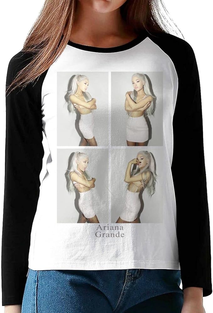 Amazon Co Jp アリアナ グランデ Ariana Grande Tシャツ レディース 長袖 Tシャツ ゆったり プリント Tシャツ おしゃれ 綿 トップス 丸襟 プリント 柔らかい 春 秋 冬 服 Black L ファッション