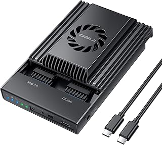 ineo デュアルベイ NVMe ドッキングステーション、M Key PCIe 2242 2260 2280 M.2 SSD用USB C to NVME SSD ケース、オフラインクローンをサポート（SSDは含まれていません）[2608]
