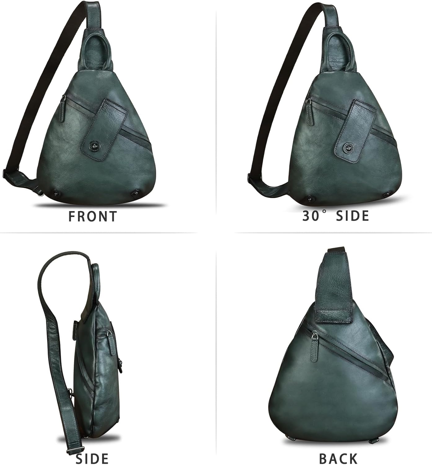 Genuine Leather Sling Bag for Men and Women Classical Real Leather Sling Backpack Purse Crossbody Bag for iPad Pro 11 inch