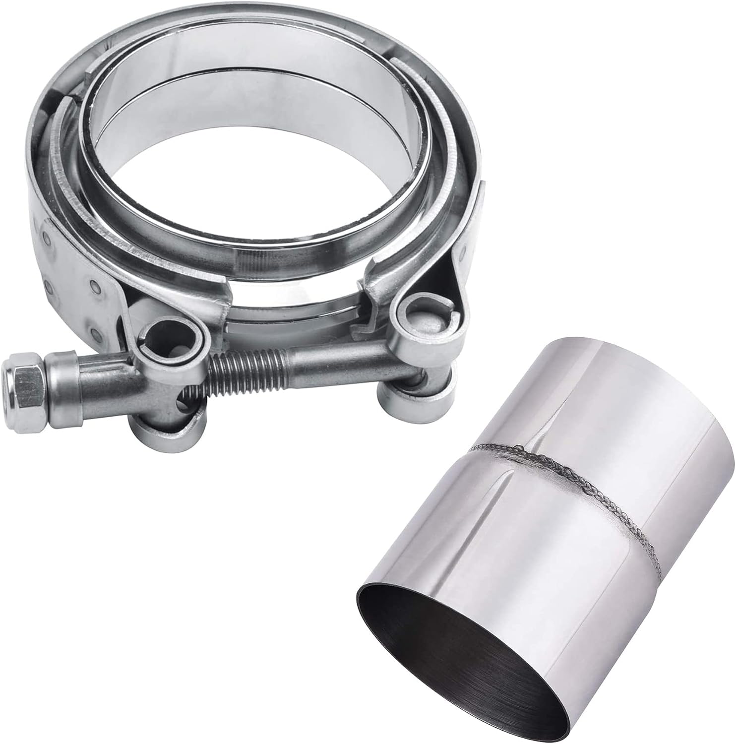 EVIL ENERGY 3 Inch V Band Clamp, Bundle with 2.75" ID to 3" OD Exhaust Pipe Reducer Adapter