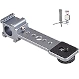 Triple Cold Shoe Gimbal Microphone Mount, Mic Led Light Extension Bar Stand Adapter for DJI OM4 OSMO Mobile 3, Smooth 4, Hohem iSteady Mobile+, Feiyu, MOZA, DSLR, Gimbal Stabilizer