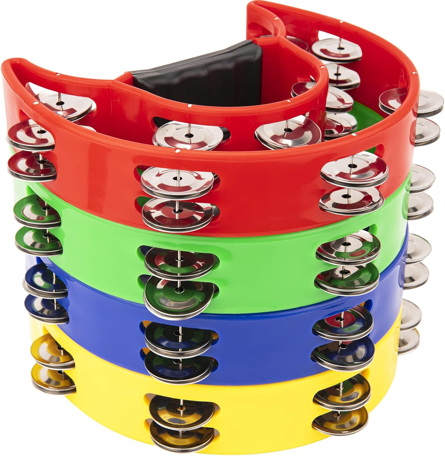 4 Pack 9" Tambourines for Adults, Tamborines Musical