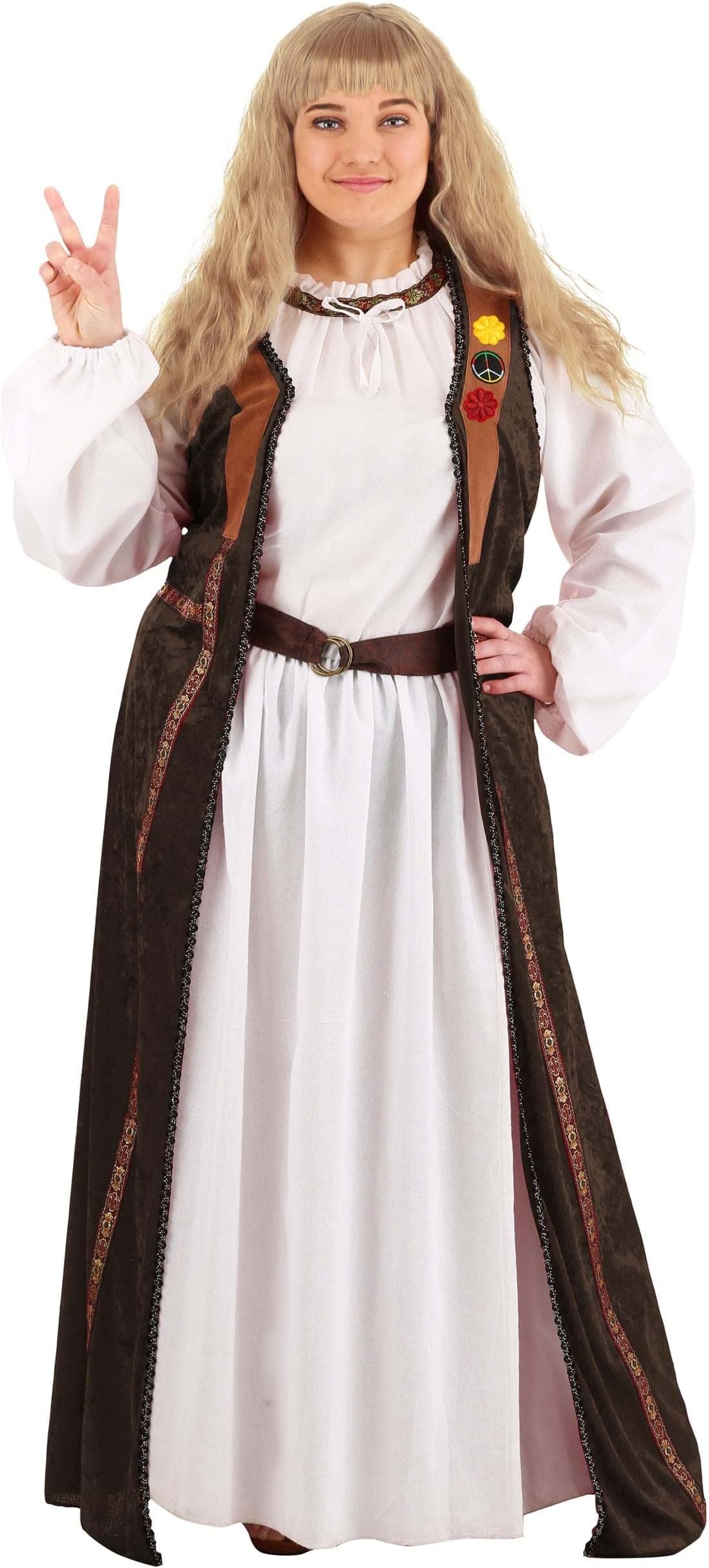 Fun CostumesForrest Gump Plus Size Adult Jenny Curran Hippie Dress Costume for Women