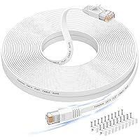 Vista 10 de Folishine Cable Ethernet Cat 6e de 10 pies, cable de red plano con conector RJ45 sin enganches para divisor Ethernet, PS4, Xbox, cable LAN de alta