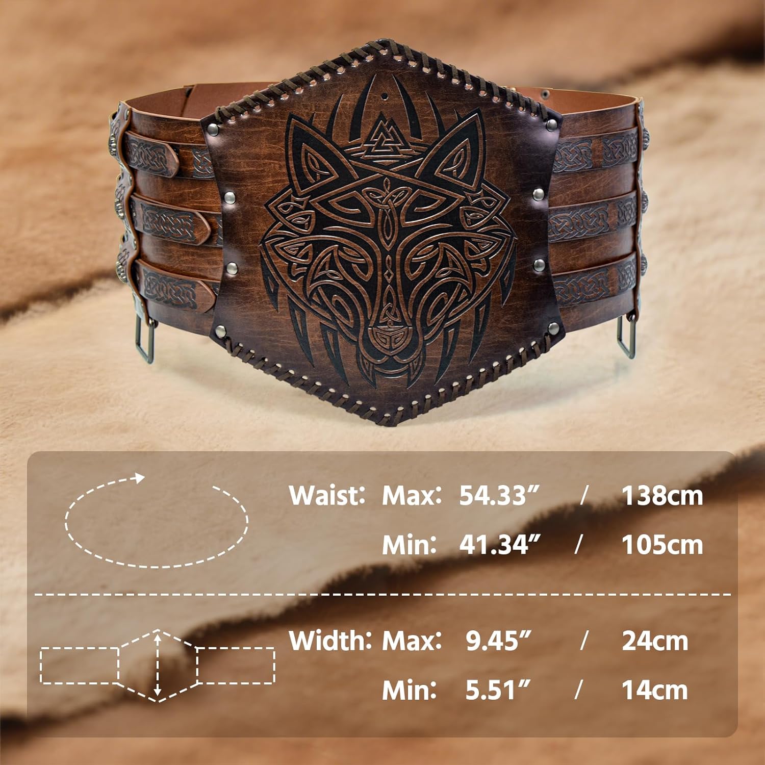 Mens Medieval Viking Leather Armor Renassance Belt Embossed Knight Corset Belt for LARP Christmas Gifts Costume - Image 6