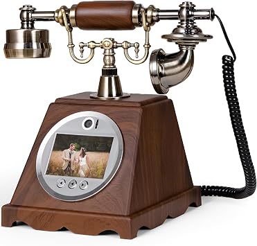 RetroVox Video & Audio Guest Book Wedding Phone Guestbook Creative Easy to Use & Fun Engagements Anniversaries Baby Showers Graduation A Wood Grain Brown