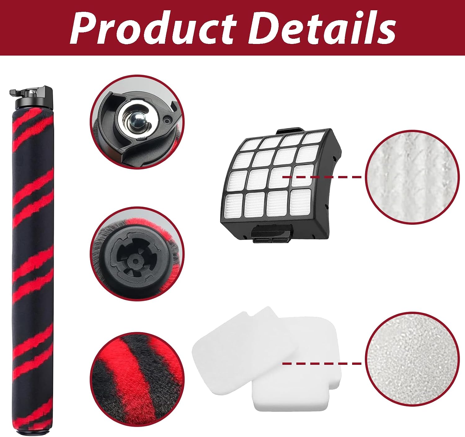 AZ3002 Replacement Filters and Odor Kit for Shark Stratos AZ3000 AZ3000W DuoClean PowerFins Stratos Upright Vacuum Cleaner, 1 Soft Brush Roller 2 Filter 4 Foam & Felt Kit 2 Odor Neutralizer Cartridges