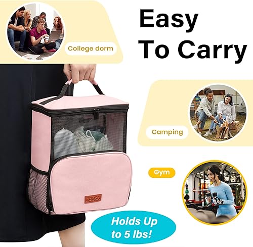 Miniatura 7 de Bolsa de ducha con bolsillo para teléfono, extra grande, portátil, de malla, para colgar en el baño, para dormitorio universitario, viajes,