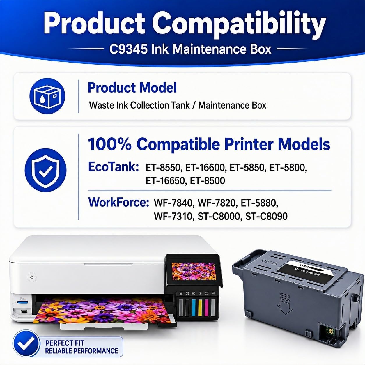 2 Pack C9345 Ink Maintenance Box Replacement Compatible with Epson EcoTank image 3