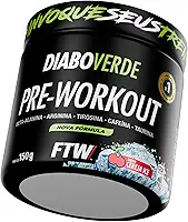 FTW Pré-Treino Diabo Verde - Energia Extrema, Força e Foco - Potência Hardcore com Cafeína, Beta-Alanina - Para Treinos Intensos - sabor: Cereja Ice - Pote 150g