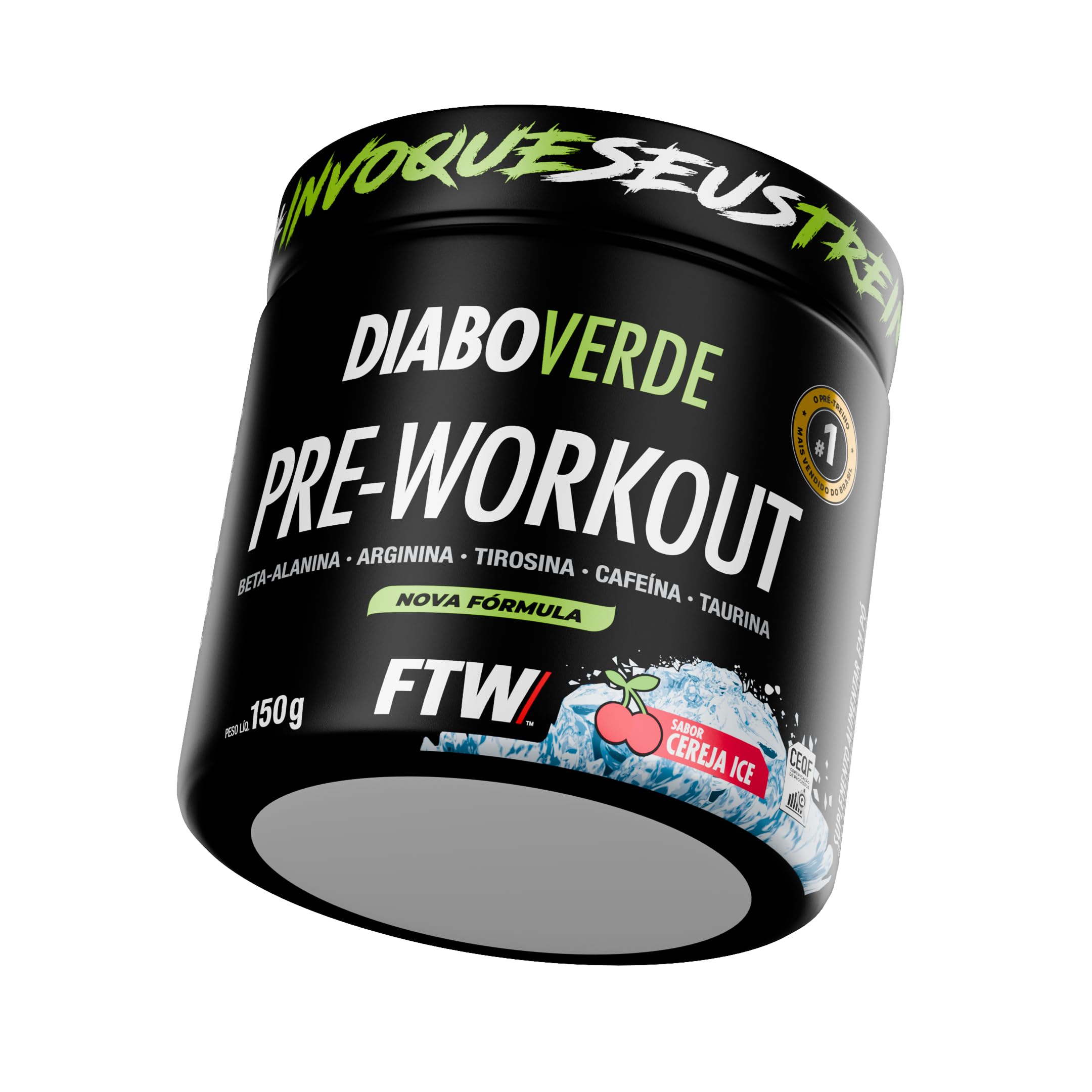 FTW Pré-Treino Diabo Verde - Energia Extrema, Força e Foco