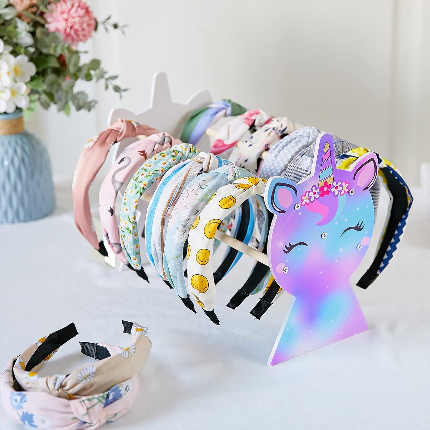Basumee Girls Headband Holder Organizer Headbands Display Stand Unicorn