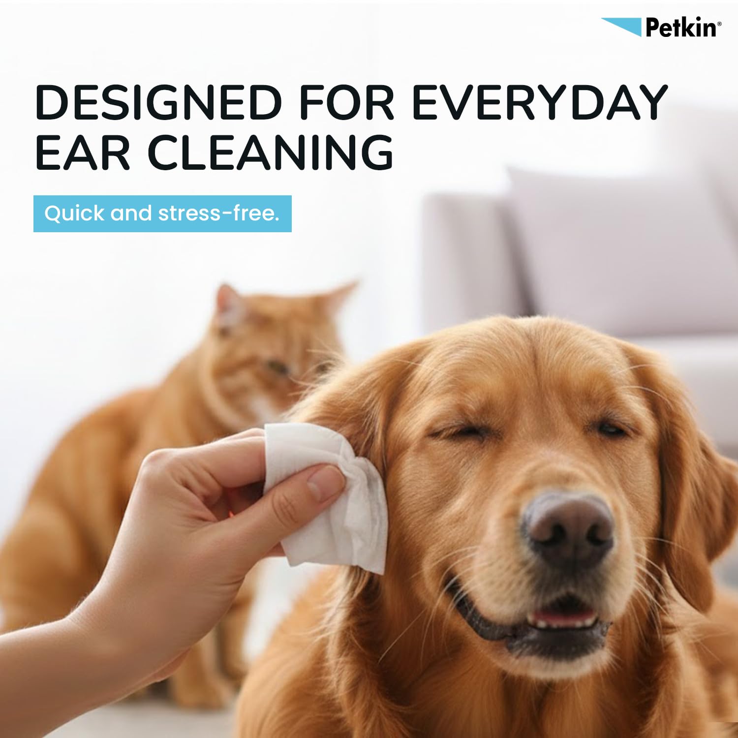 Petkin Plant Based Eye Wipes are a Gentle and Effective Solution for maintaining Your pet's Eye Hygiene. 80 Wipes 18 cm x 12 cm 1