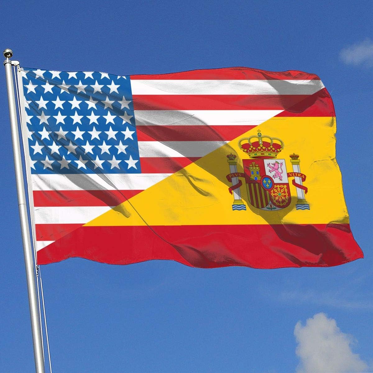 Amazon.com : LumiLa Half USA Half Spain Flag Breeze Flag 3 X 5-100% ...