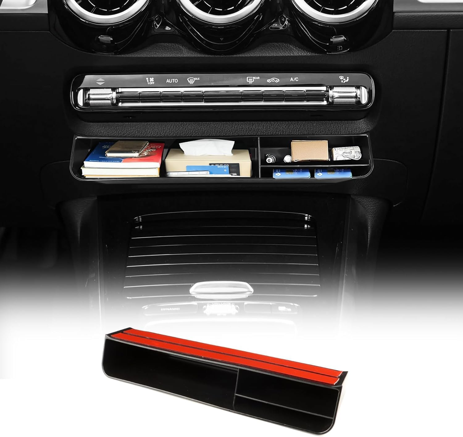 haifengshangmao 1 Pcs Center Console Storage Box for Benz Classe A B GLA GLB CLA GLE GLS, Dashboard Organizer Tray Interior Accessories Custom Fit Car Storage Container