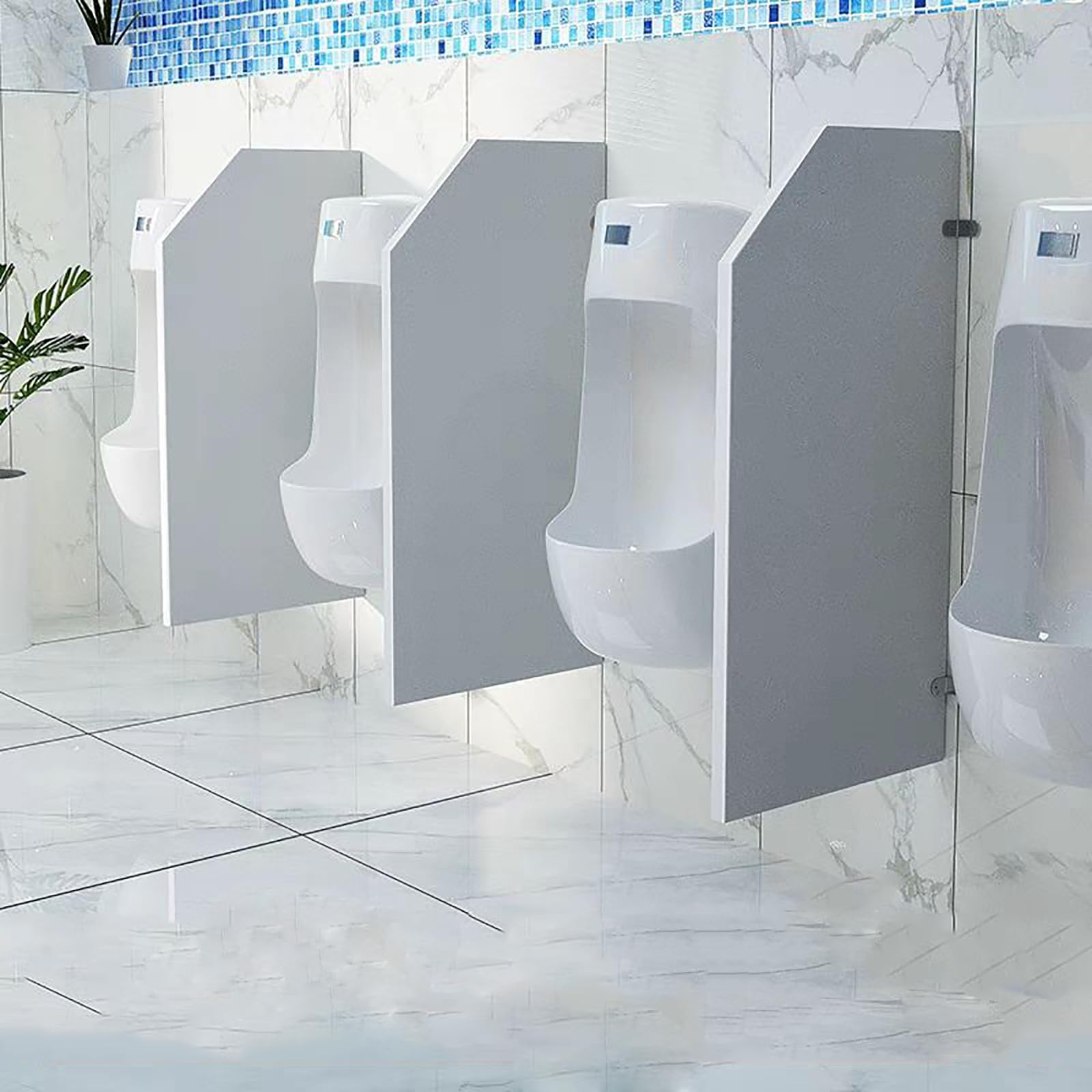 Mampara divisoria Impermeable para urinario, de Montaje en Pared, para Mayor privacidad en escuelas, Lugares públicos y más, Juego de 5 Unidades.