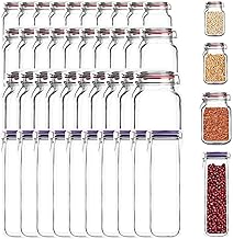 UOCAI Pack of 40 Storage Bags for Food, Reusable Food Bags, Mason Jar Zip Bags with Standing Base Design, Freezer Bags, Kitchen Bags for Milk, Snacks, Meat, Vegetables