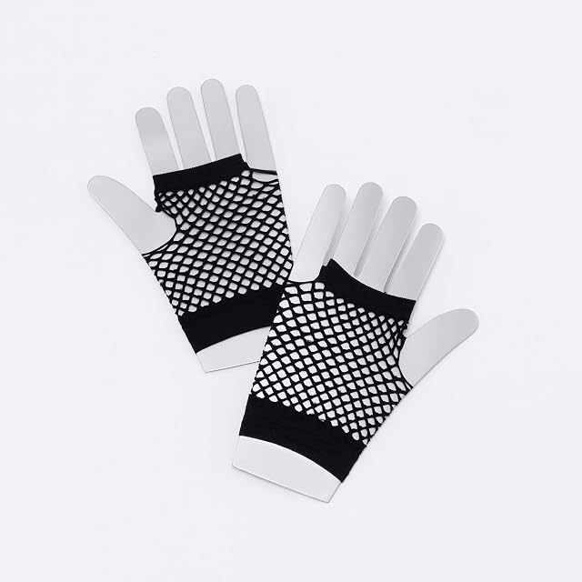 Foto 2 de 4 de NEW NEON YELLOW FISHNET GLOVES RAVE FANCY DRESS (disfraz)